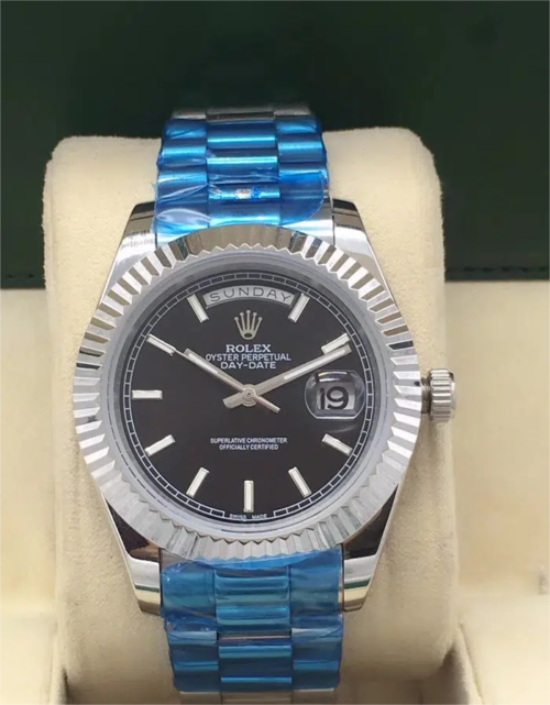 Rolex DAY-DATE 40 BLACK DIAL Replica - 3