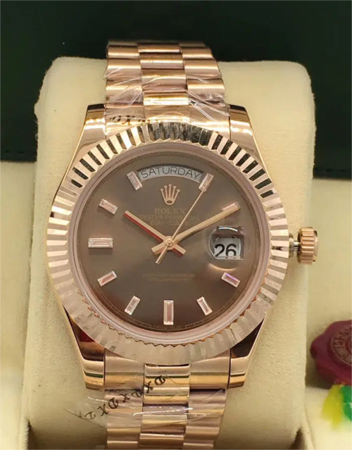 Rolex DAY-DATE 40 BLACK DIAL Replica - 2