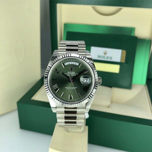 Rolex Day-Date 228239 Olive Green White Gold 40mm Replica - 3