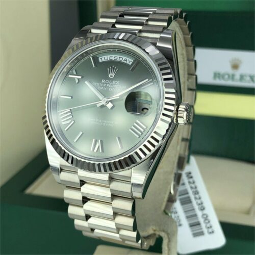 Rolex Day-Date 228239 Olive Green White Gold 40mm Replica - 5