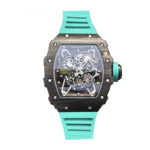 Richard Mille RM055 KV V2 Carbon Case Blue Skeleton Dial Replica