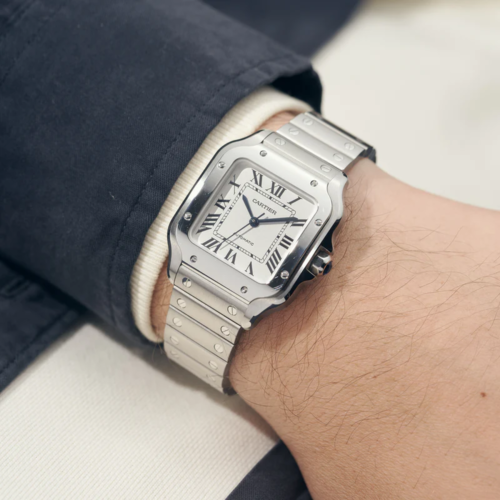 Cartier SANTOS MEDIUM SILVER Replica - 3