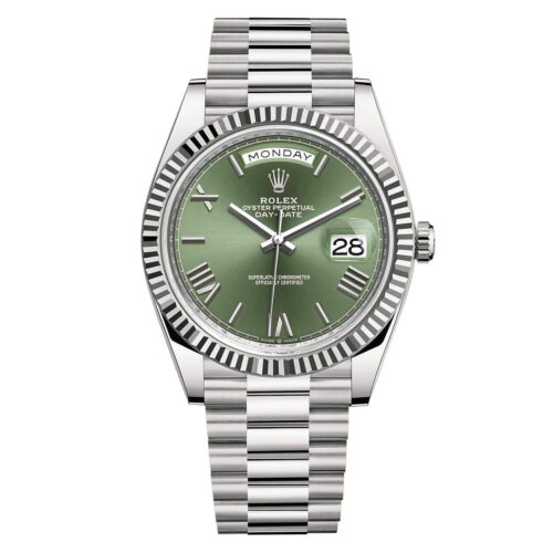 Rolex Day-Date 228239 Olive Green White Gold 40mm Replica