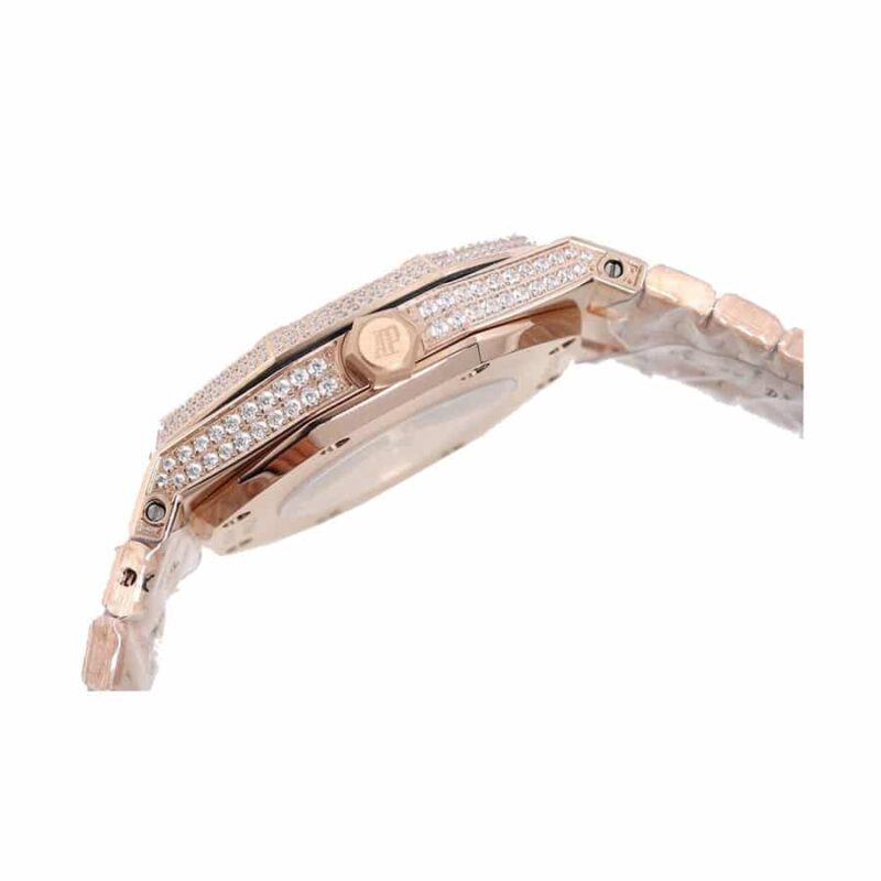 Audemars Piguet Royal Oak Iced Out Rose Gold Replica 5