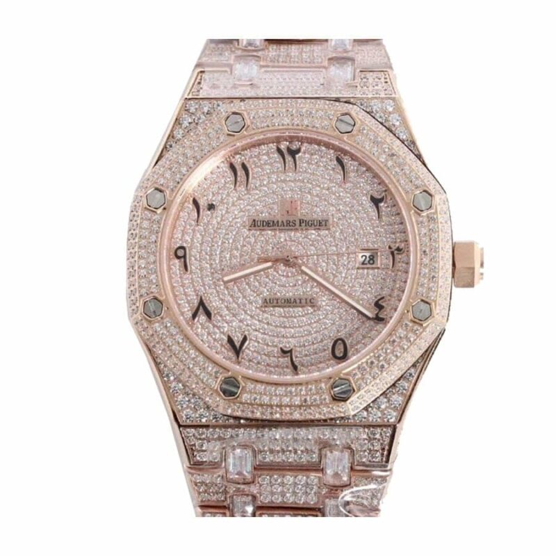 Audemars Piguet Royal Oak Iced Out Rose Gold Replica 6